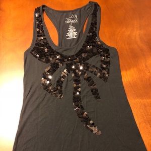 Miley Cyrus & max azria sequence black tank top